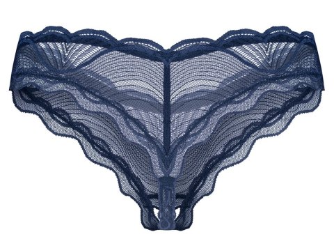 Obsessive Nightly Blue figi koronkowe otwarty kroj M/L niebieskie Obsessive Nightly Blue figi koronkowe otwarty kroj M/L niebieskie