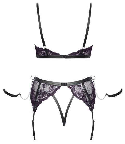 Cottelli BONDAGE Komplet koronkowy 3XL z mankietami ciemnofioletowy Cottelli BONDAGE Komplet koronkowy 3XL z mankietami ciemnofioletowy