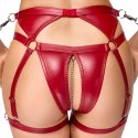 Cottelli Bondage Komplet 3-częściowy matowy czerwony XL z pasami