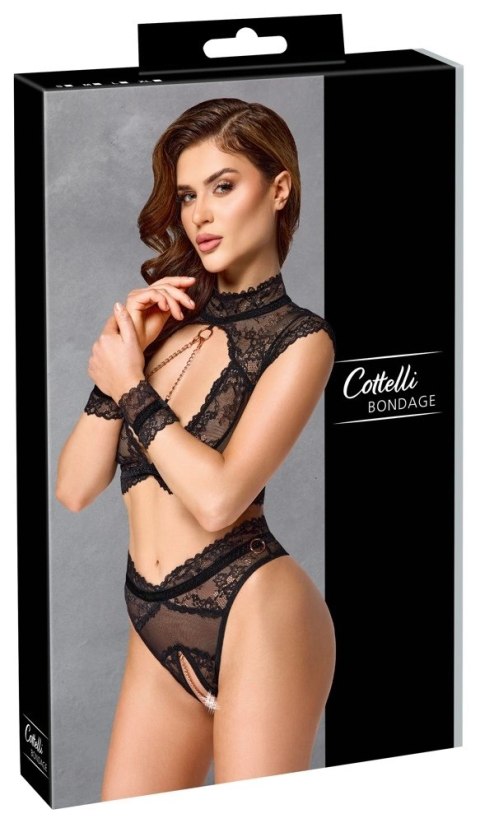 Cottelli Collection Bondage Zestaw Koronkowy z Kajdankami L Czarny Cottelli Collection Bondage Zestaw Koronkowy z Kajdankami L Czarny