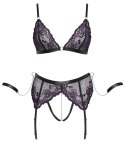Cottelli Collection Bondage komplet ciemnofioletowy XL koronka i łańcuszki