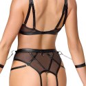 Cottelli Collection Bondage zestaw bielizny 3-częściowy XL czarny