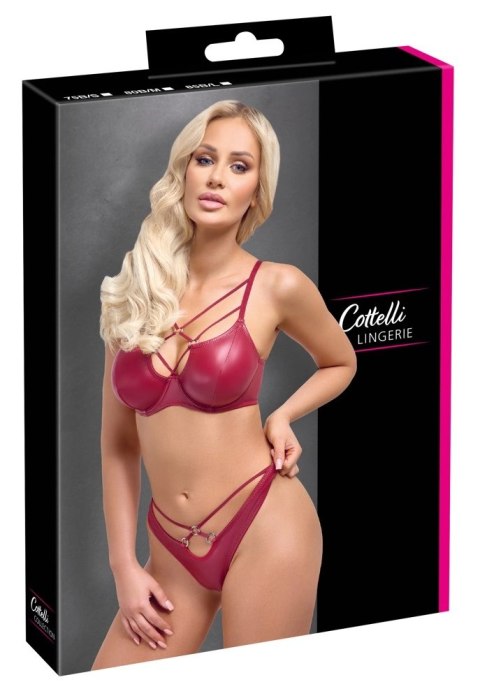 Cottelli LINGERIE komplet 85B/L biustonosz na fiszbinach i stringi czerwone Cottelli LINGERIE komplet 85B/L biustonosz na fiszbinach i stringi czerwone