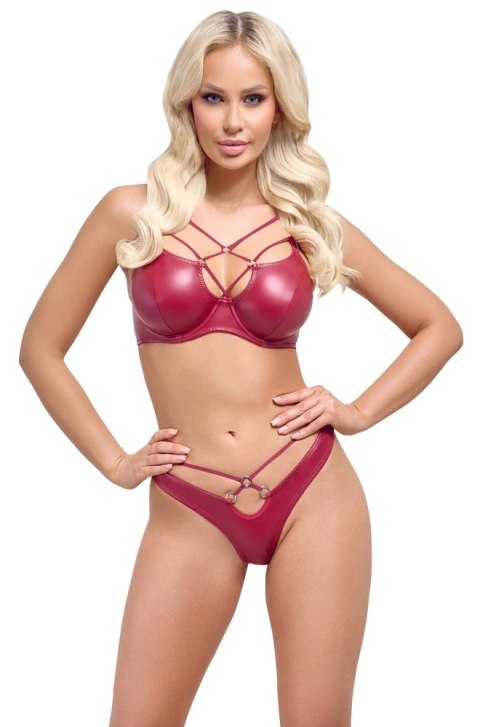 Cottelli LINGERIE komplet 85B/L biustonosz na fiszbinach i stringi czerwone Cottelli LINGERIE komplet 85B/L biustonosz na fiszbinach i stringi czerwone