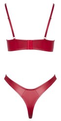 Cottelli LINGERIE komplet 85B/L biustonosz na fiszbinach i stringi czerwone