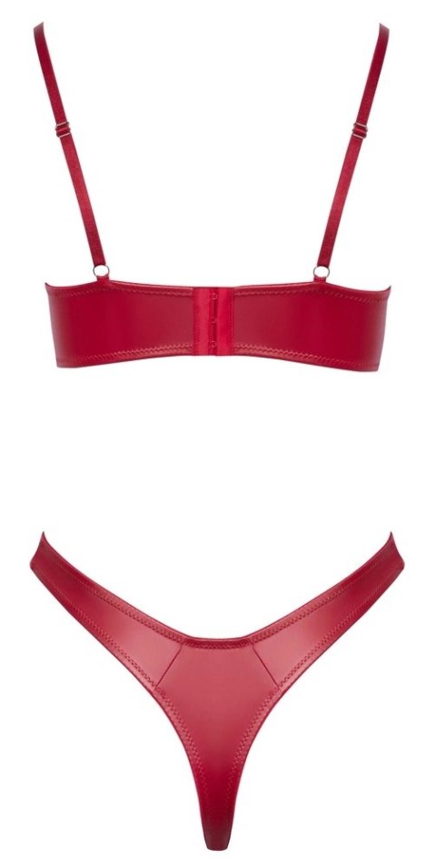 Cottelli LINGERIE komplet 85B/L biustonosz na fiszbinach i stringi czerwone Cottelli LINGERIE komplet 85B/L biustonosz na fiszbinach i stringi czerwone