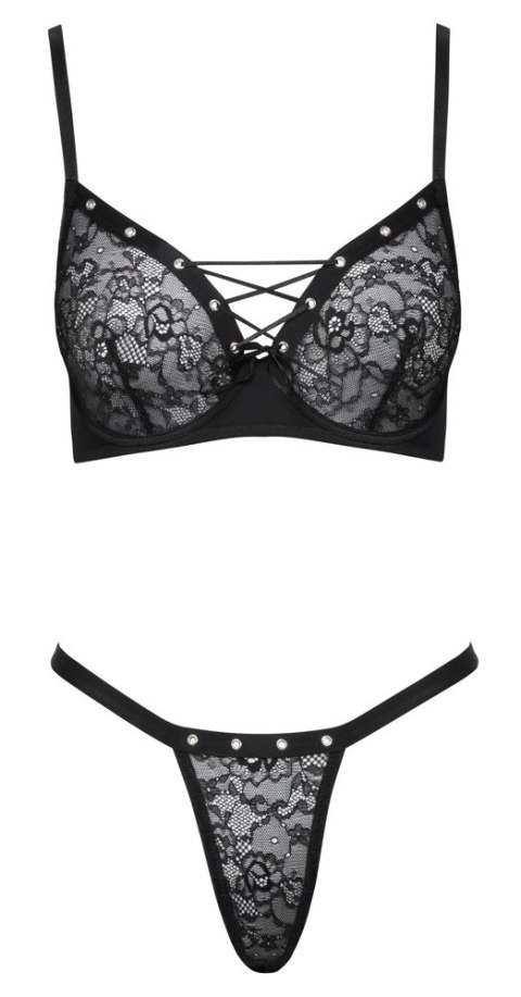 Cottelli LINGERIE komplet koronkowy czarny 2-częściowy 85B/L Cottelli LINGERIE komplet koronkowy czarny 2-częściowy 85B/L