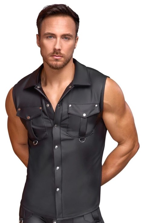NEK Koszulka Męska Czarna Matowa Bez Rękawow 2XL Zatrzaski NEK Koszulka Męska Czarna Matowa Bez Rękawow 2XL Zatrzaski