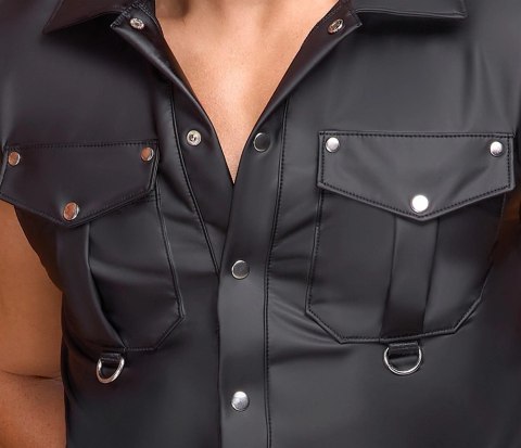 NEK Koszulka Męska Czarna Matowa Bez Rękawow 2XL Zatrzaski NEK Koszulka Męska Czarna Matowa Bez Rękawow 2XL Zatrzaski