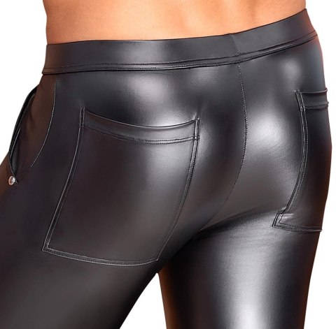 NEK Spodnie męskie czarne 2XL z elastycznym pasem i zamkami NEK Spodnie męskie czarne 2XL z elastycznym pasem i zamkami