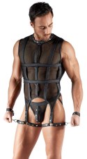 Svenjoyment BONDAGE Bezrękawnik siateczkowy z uprzężą na uda czarny M