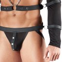 Svenjoyment Bondage Top z Długim Rękawem, Uprząż, 4 Mankiety S, Czarny