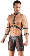 Svenjoyment Bondage zestaw spodenek z uprzężą i szelkami M, czarny