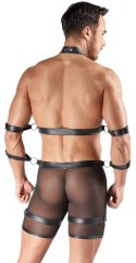 Svenjoyment Bondage zestaw spodenek z uprzężą i szelkami M, czarny