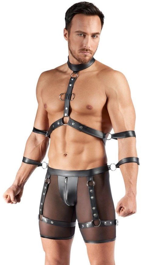 Svenjoyment Bondage zestaw spodenki z uprzężą i szelkami L czarne Svenjoyment Bondage zestaw spodenki z uprzężą i szelkami L czarne