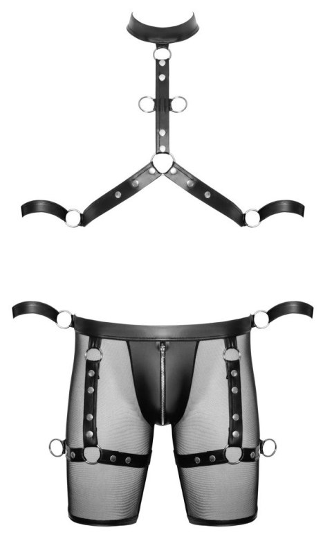 Svenjoyment Bondage zestaw spodenki z uprzężą i szelkami XL czarny Svenjoyment Bondage zestaw spodenki z uprzężą i szelkami XL czarny
