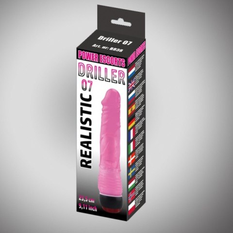 Driller 07 pink 21,5 cm realistic vibrating Driller 07 pink 21,5 cm realistic vibrating