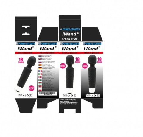 Iwand black rechargeable silicone bodywand massager Iwand black rechargeable silicone bodywand massager