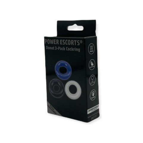 Ring-Donut Cockring 3 Pack-3 colors blue/clear/black Ring-Donut Cockring 3 Pack-3 colors blue/clear/black