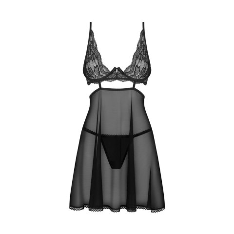 Obsessive Nutris Babydoll XL/2XL - komplet koszulka i stringi, koronka Obsessive Nutris Babydoll XL/2XL - komplet koszulka i stringi, koronka