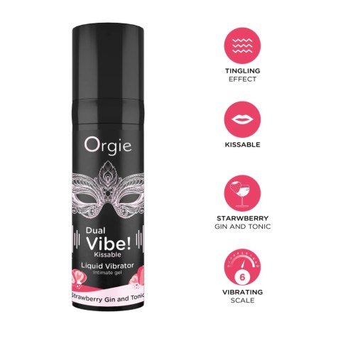 Orgie Dual Vibe Mini - wibrator kompaktowy smak truskawka gin & tonic Orgie Dual Vibe Mini - wibrator kompaktowy smak truskawka gin & tonic