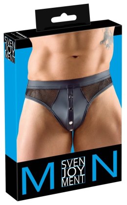 Svenjoyment Stringi Męskie 2XL Czarny Mat Siateczka Zatrzask