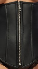 ZADO Gorset Skorzany Sznurowany Czarny 2XL - Halterneck, Metalowe Detale