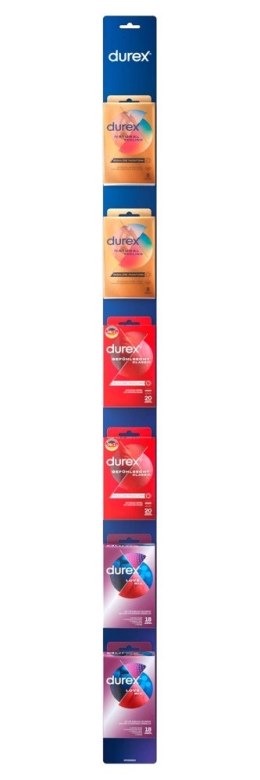 Durex Clip Strip Zestaw Prezerwatyw Thin Feel Real Feel Surprise Mix