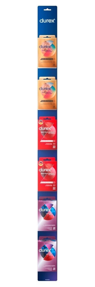 Durex Clip Strip Zestaw Prezerwatyw Thin Feel Real Feel Surprise Mix Durex Clip Strip Zestaw Prezerwatyw Thin Feel Real Feel Surprise Mix