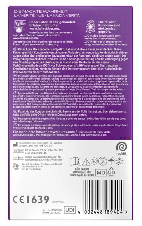 Durex Love Mix Pack 18 szt. - zestaw 5 wariantow smakowych i tekstur Durex Love Mix Pack 18 szt. - zestaw 5 wariantow smakowych i tekstur