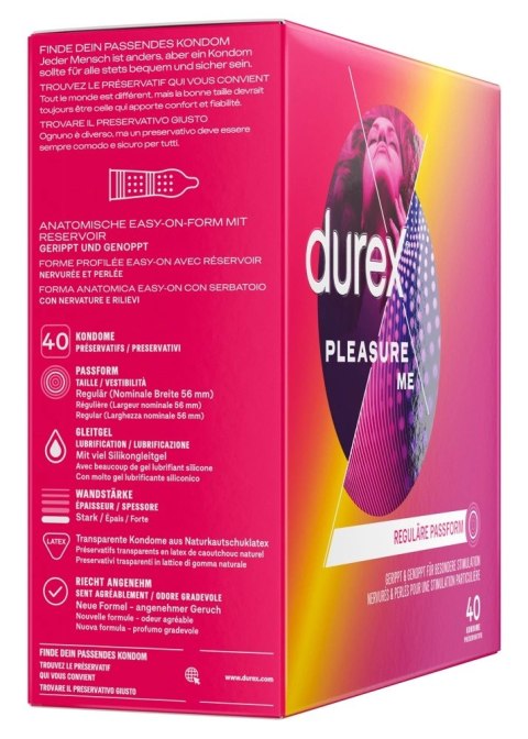 Durex Pleasure Me 40 szt. - prezerwatywy z teksturowaną powierzchnią Durex Pleasure Me 40 szt. - prezerwatywy z teksturowaną powierzchnią