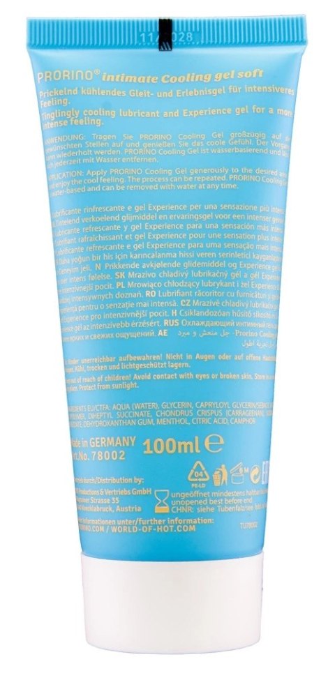 PRORINO Cooling Gel Soft 100ml - żel intymny chłodzący na bazie wody PRORINO Cooling Gel Soft 100ml - żel intymny chłodzący na bazie wody