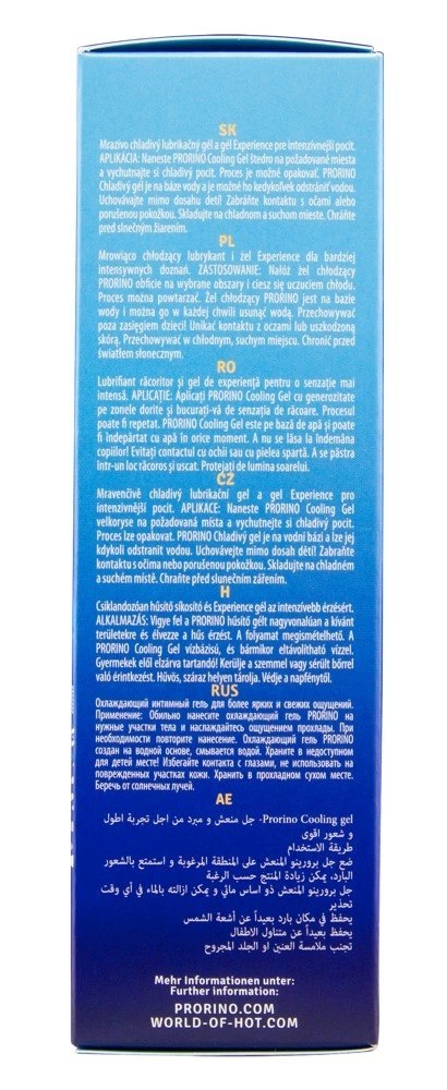 PRORINO Cooling Gel Soft 100ml - żel intymny chłodzący na bazie wody PRORINO Cooling Gel Soft 100ml - żel intymny chłodzący na bazie wody