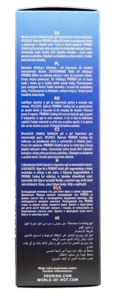 PRORINO Cooling Gel Strong 100 ml - Żel chłodzący na bazie wody PRORINO Cooling Gel Strong 100 ml - Żel chłodzący na bazie wody