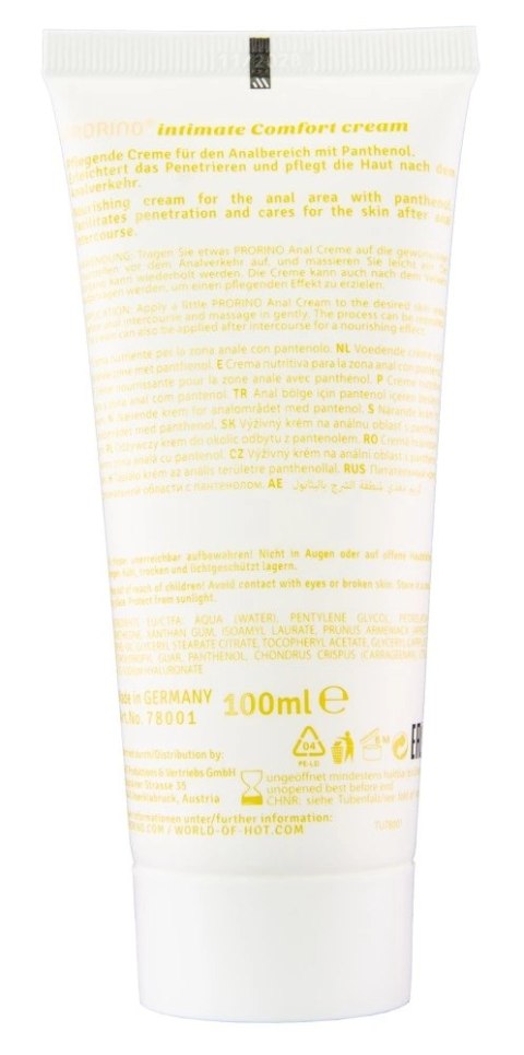 PRORINO Sensitive Anal Comfort krem pielęgnacyjny 100 ml z pantenolem PRORINO Sensitive Anal Comfort krem pielęgnacyjny 100 ml z pantenolem