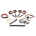 XR Brands Deluxe - Zestaw do zaawansowanego systemu krępowania, czarno-czerwony