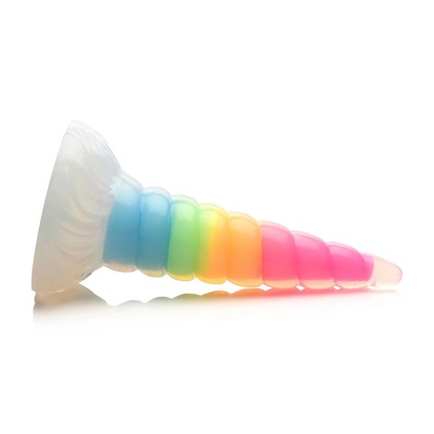 XR Brands Glow Dildo Silikonowy Tęczowy Świecący Spiralny 19 cm XR Brands Glow Dildo Silikonowy Tęczowy Świecący Spiralny 19 cm