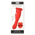 XR Brands Lickgasm model podwojny z funkcją symulacji pocałunkow czerwony