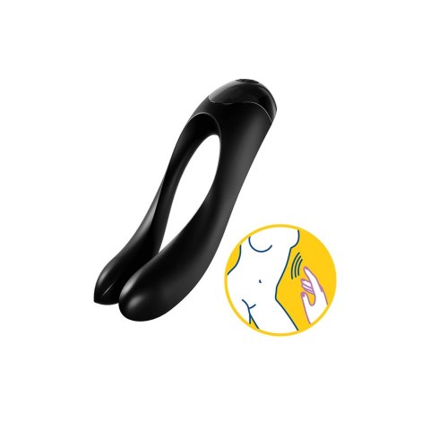 Satisfyer Candy Cane mini - kompaktowy model na palec czarno-pomarańczowy Satisfyer Candy Cane mini - kompaktowy model na palec czarno-pomarańczowy