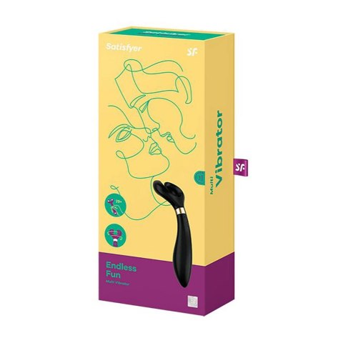 Satisfyer Endless Joy - wielofunkcyjne urządzenie z obrotową głowką, czarne Satisfyer Endless Joy - wielofunkcyjne urządzenie z obrotową głowką, czarne