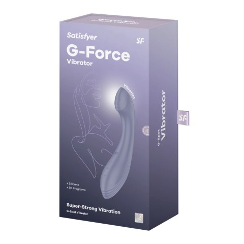 Satisfyer G-Force silikonowy wibrator zakrzywiony, 50 trybow, fioletowy Satisfyer G-Force silikonowy wibrator zakrzywiony, 50 trybow, fioletowy