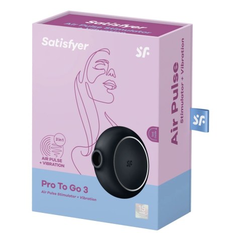 Satisfyer Pro To Go 3 - Kompaktowy stymulator powietrzno-wibracyjny IPX7 Satisfyer Pro To Go 3 - Kompaktowy stymulator powietrzno-wibracyjny IPX7