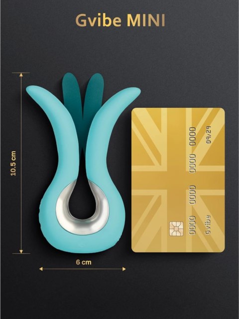 Gvibe Mini Tiffany - Kompaktowy masażer intymny, zakrzywiony, turkusowy Gvibe Mini Tiffany - Kompaktowy masażer intymny, zakrzywiony, turkusowy