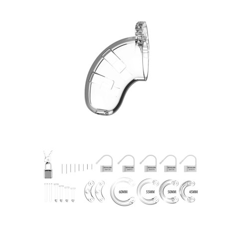 Man|Cage Model 22 - System kontrolny z elektrostymulacją, pierścienie 6,5 cm Man|Cage Model 22 - System kontrolny z elektrostymulacją, pierścienie 6,5 cm