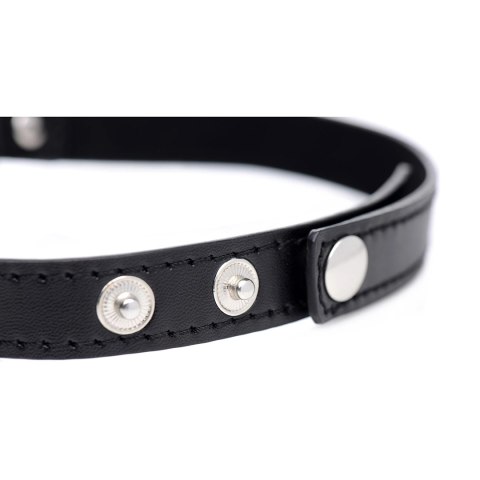 XR Brands Choker Heart Czarny, serce chromowane, pasek wegański XR Brands Choker Heart Czarny, serce chromowane, pasek wegański