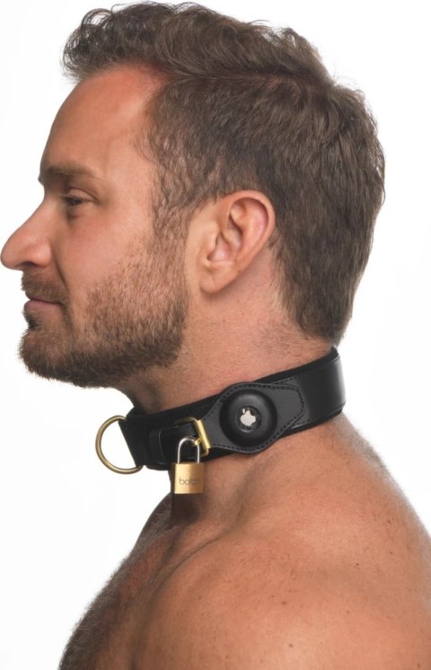 XR Brands Collar With Tracking System skorzana regulowana czarna XR Brands Collar With Tracking System skorzana regulowana czarna