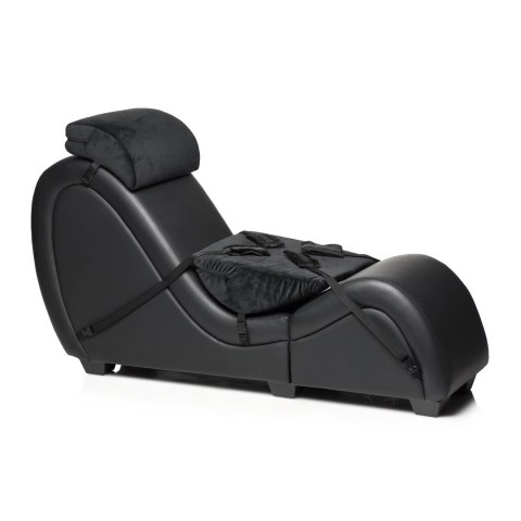 XR Brands Deluxe Sofa z poduszkami wspierającymi, składana PU czarna XR Brands Deluxe Sofa z poduszkami wspierającymi, składana PU czarna