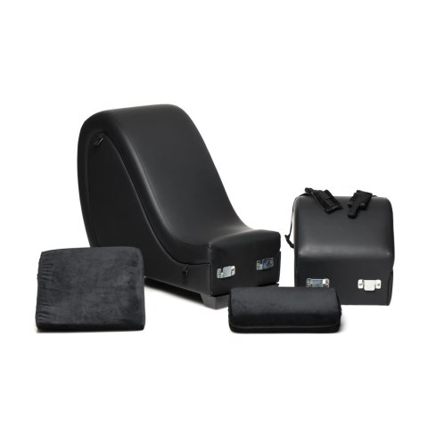 XR Brands Deluxe Sofa z poduszkami wspierającymi, składana PU czarna XR Brands Deluxe Sofa z poduszkami wspierającymi, składana PU czarna