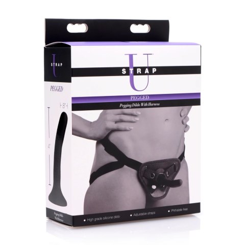 XR Brands Deluxe Zestaw z uprzężą i silikonowym elementem czarny XR Brands Deluxe Zestaw z uprzężą i silikonowym elementem czarny