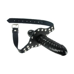 XR Brands Knebel czarny z elementem anatomicznym PVC, regulowany